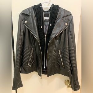Guess Black Leather Jacket